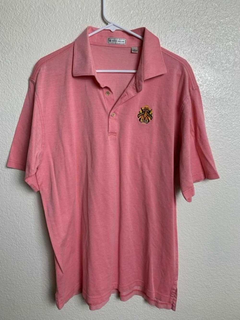 Vintage Peter Millar Coral Royal Montreal Golf Club Polo Large